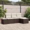 vidaXL Set de canapele pentru grădină 4 pcs Maro Rattan poli 3347008