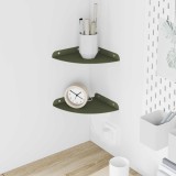 vidaXL Raft suspendat cu raft 2 pcs Verde măsliniu 18 x 18 x 2 cm 8004094