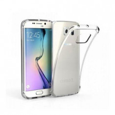 Husa protectie pentru Samsung Galaxy S6 Edge, Transparent, Slim, folie de protectie gratis