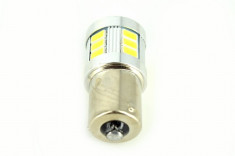 Bec o faza T.N BAU15S 5630 18SMD Canbus 9V-30V nonpolar. Lumina Alba ManiaCars foto