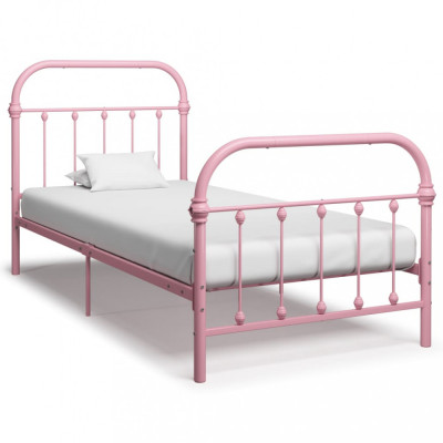 Cadru de pat, roz, 90 x 200 cm, metal GartenMobel Dekor foto