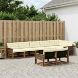 vidaXL Set de canapele de exterior cu pernă 8 pcs Natural și Crem 3381498