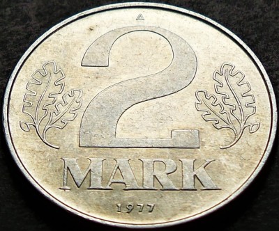 Moneda 2 MARCI / MARK - RDG / GERMANIA DEMOCRATA, anul 1977 A *cod 5066 A foto
