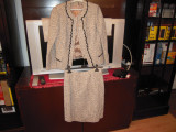 Costum de dama din 2 piese lana 100% (sacou + fusta), mas. 40, pers. 1.55m/52 kg, Costum cu fusta, Multicolor