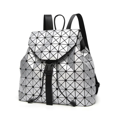 Rucsac dama Geometric Travel Argintiu foto