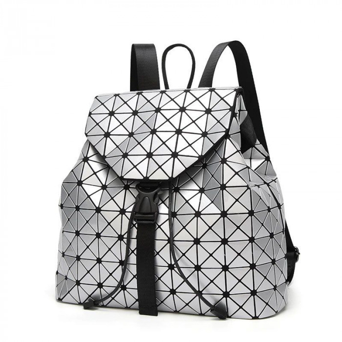 Rucsac dama Geometric Travel Argintiu