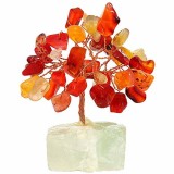 Copac cu cristale Carneol si Agate, 8 cm rosu
