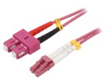 Patch cord cu fibră optică OM4, LC/UPC-SC/UPC, 2m, LSZH, gri