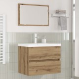 Cumpara ieftin Set de mobilier pentru baie cu depozitare cu oglindă 3 pcs Stejar negru
