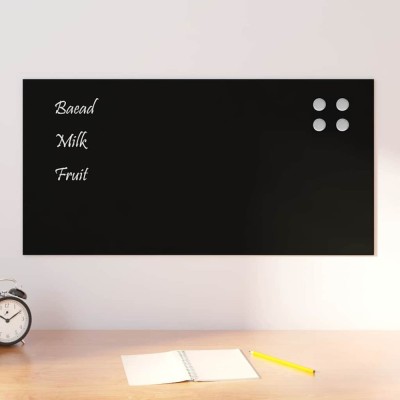 Gossi tabla magnetica de perete neagra 80x40 cm, sticla securizata foto