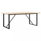 Cumpara ieftin Masa bucatarie, cadru O, 200x100x75,5cm lemn masiv pin si Otel