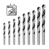 Set Burghie Metal 9 buc AKD1095 &ndash; HSS 4341, 2-10mm, Burghie Elicoidale Precizie pentru Otel si Metale