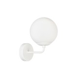 Aplică perete Klausen Sefora Urban AP1 W 25x20x15cm, corp iluminat metal alb sticlă opal, design modern E27 15W, elegant pentru hol sau dormitor