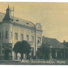 2332 - SEINI, Maramures, Market, Romania - old postcard, real Photo - used 1929