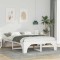 vidaXL Cadru de pat de podea Alb 160 x 200 cm Lemn masiv de pin 872981
