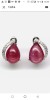Cercei Argint 925 Placat Aur Alb cu Rubin Caboson - Bijuterii Elegante