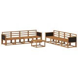 vidaXL Set de canapele de exterior 7 pcs natural Lemn Solid de Acacia 3385080