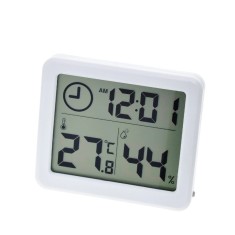Termometru și higrometru cu ceas &ndash; Ecran LCD pentru interior