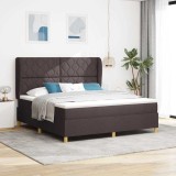 Cumpara ieftin Pat cu saltea cu arcuri Gri &icirc;nchis 90x190 cm Maro &icirc;nchis