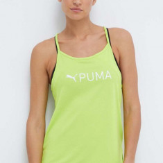 Puma top de antrenament Fit culoarea verde 523846