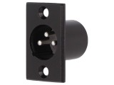 Conector XLR tată 3 pini, drept, metal, negru - CLIFF FC6106