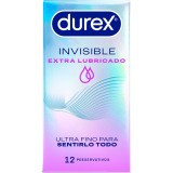 Durex Condoms-Prezervative Invizibile Extra Lubrifiate, 12