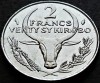 Moneda exotica 2 FRANCI KIROBO- MALAGASY MADAGASCAR, anul 1977 *cod 3845 A = UNC, Africa