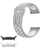Curea silicon compatibila Samsung Galaxy Watch9 40mm, Alb/Gri