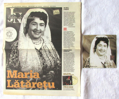 &amp;quot;MARIA LATARETU&amp;quot;, CD Muzica de Colectie Vol. 53 + Ziar JURNALUL NATIONAL, 2008 foto