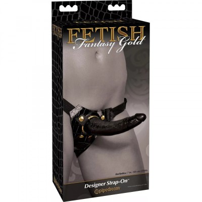 StrapOn Unisex Pipedream &amp;raquo;Fetish Fantasy Gold Design&amp;laquo; 20,5 cm - Negru foto