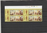 ROMANIA 2001 LP 1540 ZIUA MARCII POSTALE ROMANESTI BLOC DE 4 TIMBRE PERECHE MNH