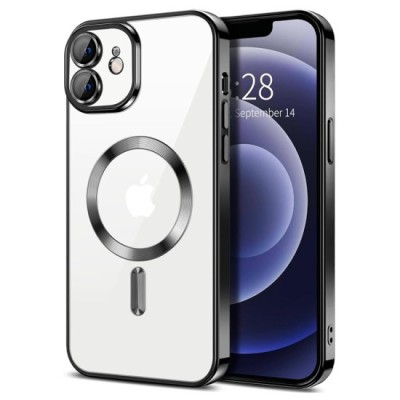 Husa pentru iPhone 12 - Techsuit Luxury Crystal MagSafe - Black foto