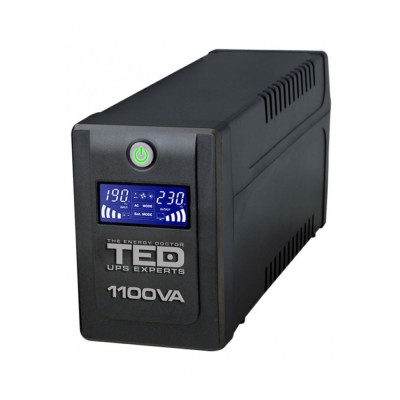 UPS 1100VA / 600W LCD Line Interactive cu stabilizator 4 iesiri schuko TED UPS Expert TED001573 SafetyGuard Surveillance foto