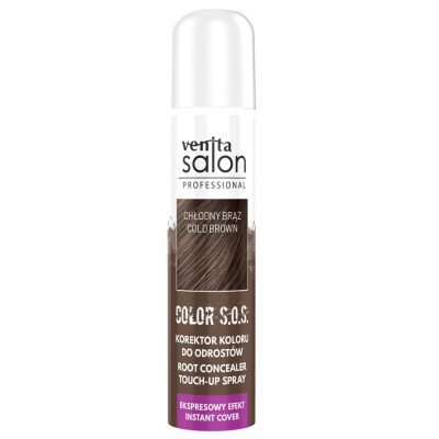 Spray Camuflare Radacini, S.O.S., pentru par Castaniu inchis, Venita, 75ml, Cool Brown foto