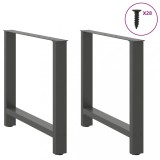 vidaXL Picioare masă de sufragerie antracit, 2 buc., 70x(72-73) cm, oțel