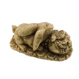 Statueta Feng Shui Iepure cu sac de bani si monede, 9,5cm, model FS 306