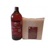 Prep&rsquo;N&rsquo;Shine-Pure Teak Oil &amp; Hand Pad&rsquo;s Non Abraziv alb, 1000 ml