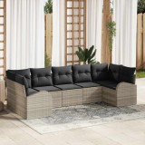 VidaXL Set de canapele pentru grădină 7 pcs Gri deschis Rattan poli