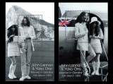 Cumpara ieftin ✅(C41) Gibraltar 1999 &quot;John Lennon &amp; Yoko/20 martie 1969&quot;, 2 &pound; , set colite Mi. 878/879 ,bloc 36+37,MNH