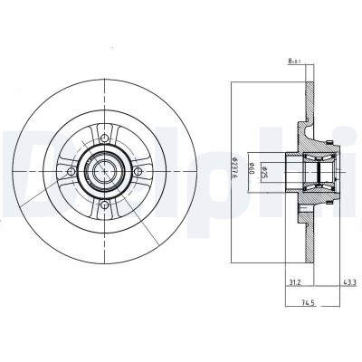 DELPHI BG9025RS Disc frana foto