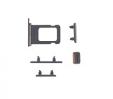 Set Butoane Laterale iPhone 14 / 14 Plus - Volum, Power, Mute - Negru