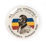 Ferdinand I, &Icirc;ntemeietorul Rom&acirc;niei Mari, farfurie de aperitiv din porțelan