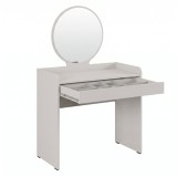 Cumpara ieftin Masa de machiaj Adore cu sertar si oglinda, Crem, 90 x 142 x 47
