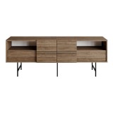 Cumpara ieftin Consola Kevan, culoarea nuc - picior negru 180x35x65cm