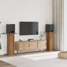 Gossi suporturi difuzoare, 2 buc., stejar artizanal, 30x30x95cm, lemn