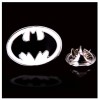 Set Butoni si insigna BATMAN argintii alb cu negru + ambalaj cadou, Inox