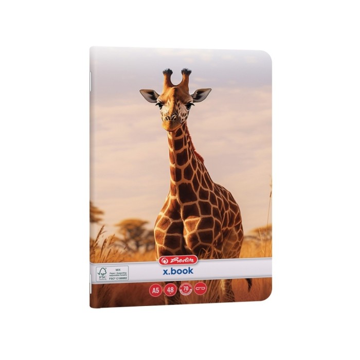 Caiet Herlitz Motiv Animals, A5, 48 file, h&acirc;rtie 70 g/mp, velin