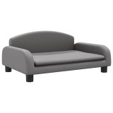 Cumpara ieftin Pat de caini, gri, 70x45x30 cm, piele ecologica