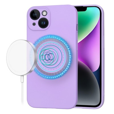 Husa silicon iPhone 14 Techsuit SoftFlex MagSafe, violet foto