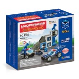Joc magnetic de construcE, &ordm;ie Magformers Amazing Police Set - Sectia de Politie, 50 piese